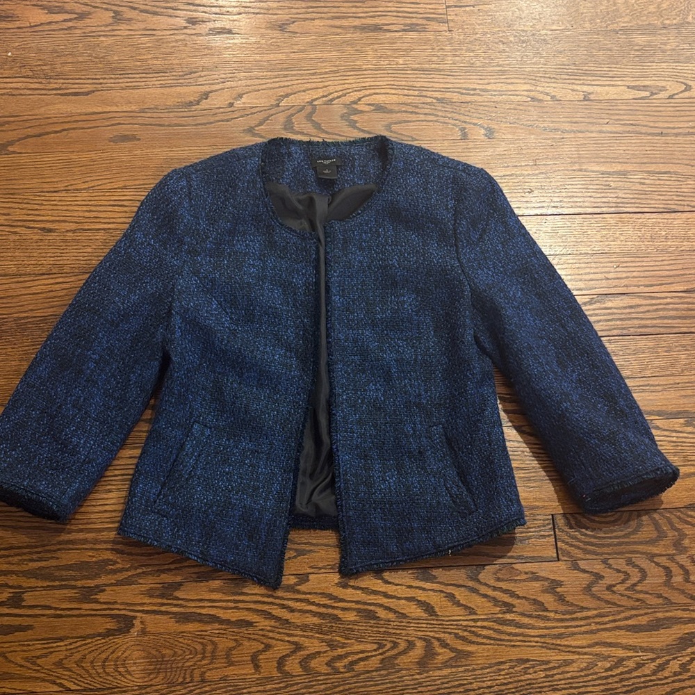 Ann Taylor Navy Tweed Blazer